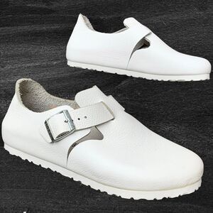 Birkenstock London White Leather Shoes Germany Comfort Women’s size 8 EU 39